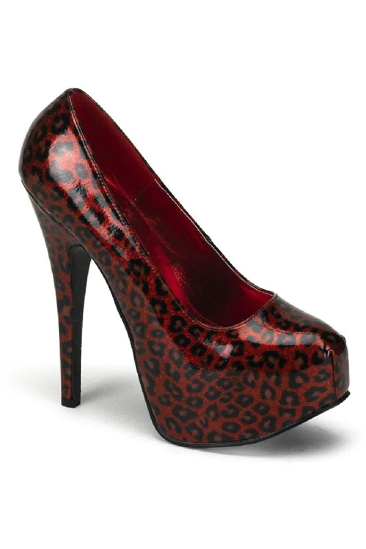 Women's ruffled stiletto heel pumps for a romantic styleTEEZE-37 Cheetah Print Pump