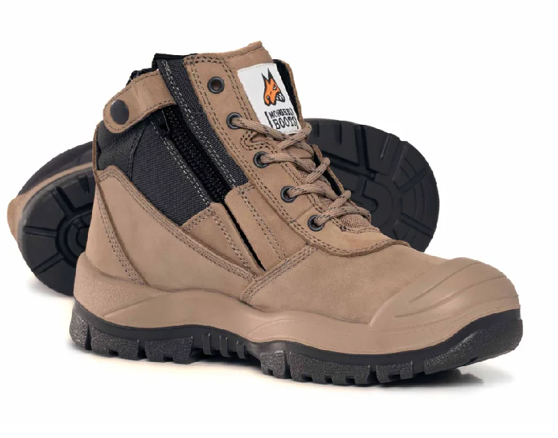 women's boots for security guardsMONGREL 461060 Zipsider with Scuff Cap - Stone