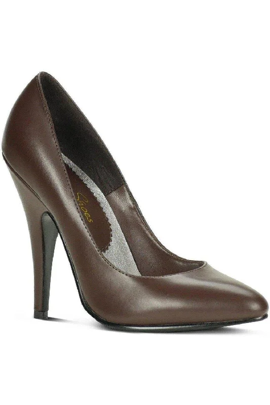 Women's breathable stiletto heel pumps for warm weatherSexy-4211 Vintage High Heel Pump | Brown Faux Leather Women's breathable stiletto heel pumps for warm weatherSexy-4211 Vintage High Heel Pump | Brown Faux Leather