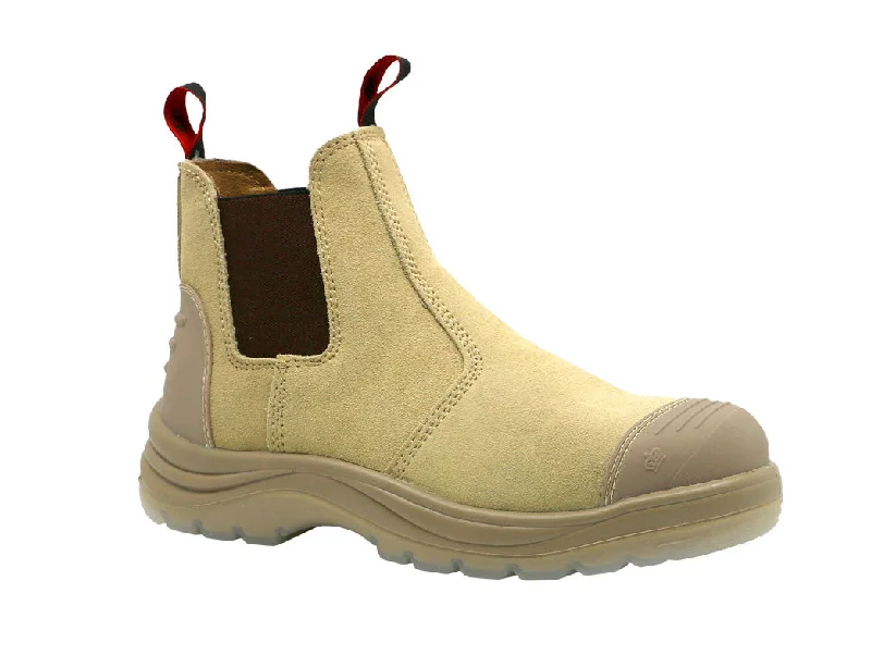 women's safety boots with shock absorptionKING GEE Wills Suede Steel Cap Elastic Sided Boot (K25552)