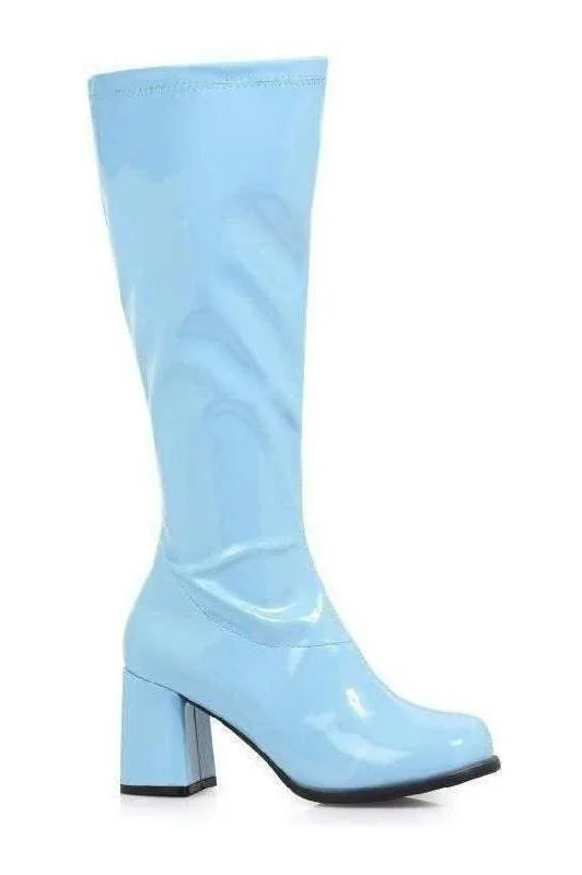 women's heeled boots for fashion bloggersGOGO GoGo Boot  | Blue Patent