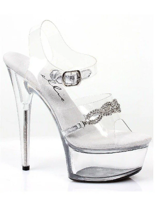 Plus Size Women's Gladiator - Style Heeled Sandals with Multiple Straps in Tan for a Boho - Inspired EnsembleEllie Shoes E-609-Tiffany 6" Heel Woman's Sandal With Rhinestones.