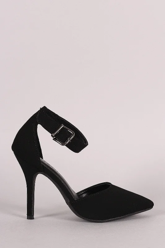 Women's breathable stiletto heel pumps for warm weatherCaged Pointy Toe Dorsay Pump