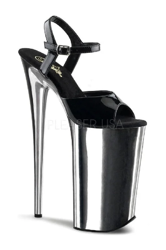 Women's Animal Print Heeled Sandals with High Heel and Open Back in Leopard for a Bold and Fashion - Forward StatementBEYOND-009 Platform Sandal | Black Patent Women's Animal Print Heeled Sandals with High Heel and Open Back in Leopard for a Bold and Fashion - Forward StatementBEYOND-009 Platform Sandal | Black Patent