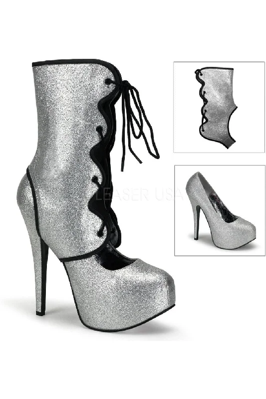 Women's faux suede stiletto heel pumps for a budget - friendly optionTEEZE-31G Pump  | Silver Glitter