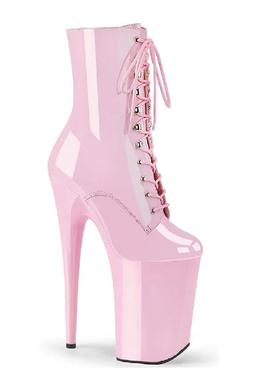 women's heeled boots with hidden wedgesINFINITY-1020 Exotic Boot | Pink Patent