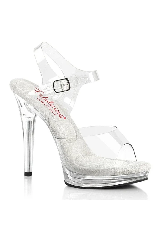 Women's Chunky Heeled Sandals with Studded Detail in Black for a Punk - Inspired and Edgy StyleSS-GLORY-508 Sandal | Clear Vinyl