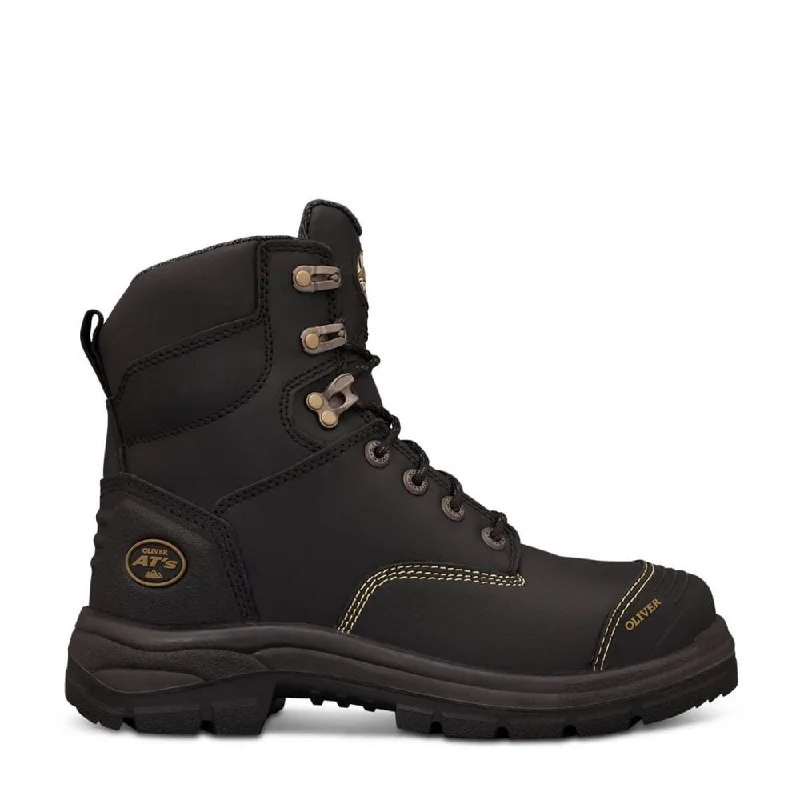 women's work boots with side zipperOliver 55-345 Steel Cap Lace up - Black