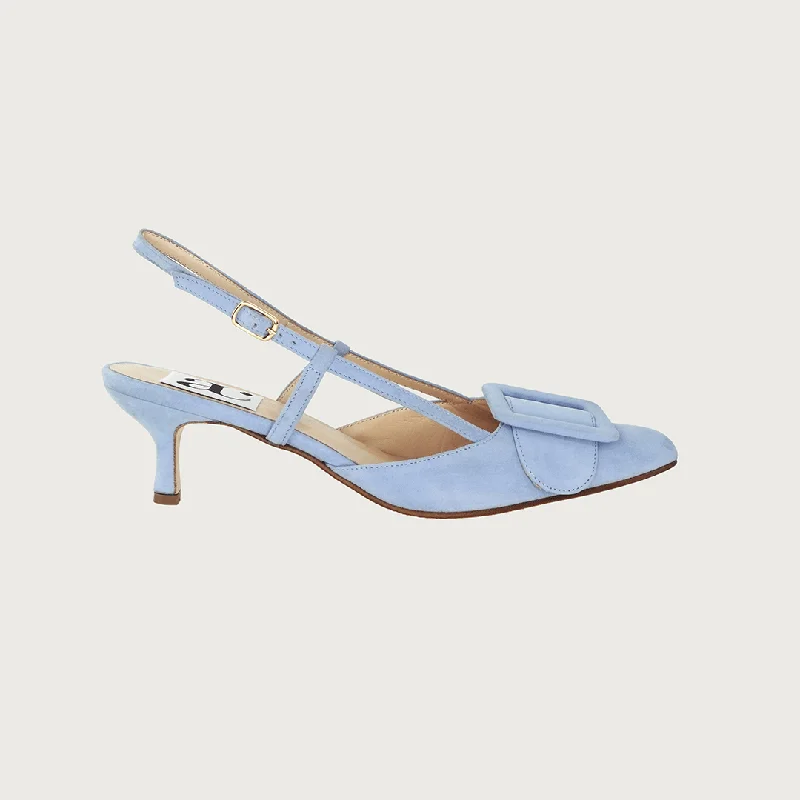 Women's hypoallergenic stiletto heel pumps for sensitive skinMIA SKY BLUE SUEDE