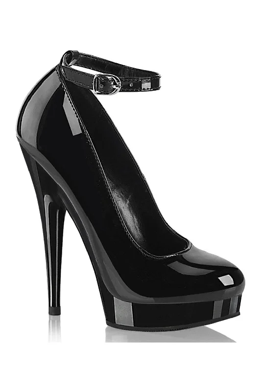 Women's wedding stiletto heel pumps with a pearl - encrusted strapSULTRY-686 Pump | Black Patent Women's wedding stiletto heel pumps with a pearl - encrusted strapSULTRY-686 Pump | Black Patent