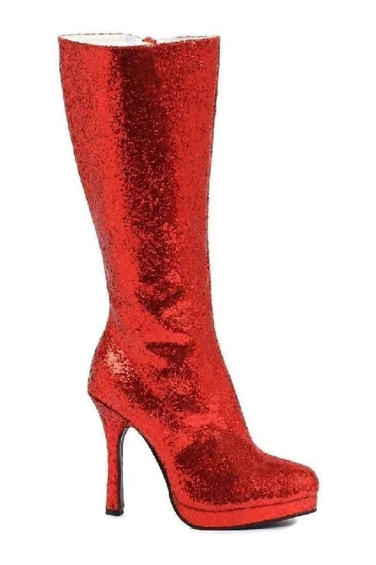 women's wide-calf knee boots421-ZARA Knee Boot  | Red Glitter