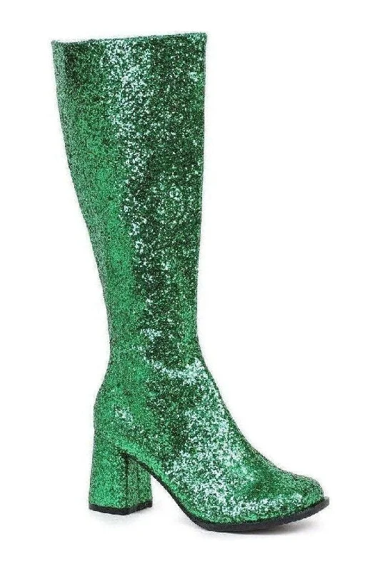 women's over-the-knee heeled bootsGOGO-G Costume Boot | Green Glitter