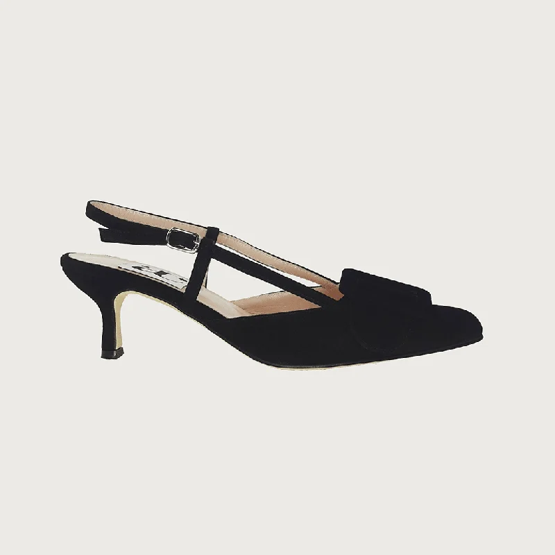 Women's evening gala stiletto heel pumps in a long - lasting colorMIA BLACK SUEDE