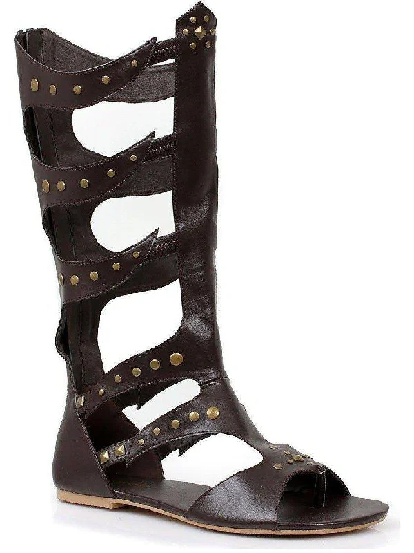 Women's Floral - Embroidered Heeled Sandals with Stiletto Heel in Multicolor for a Vibrant and Eye - Catching OutfitEllie Shoes E-031-Warrior, Men's Knee-High Flat Sandal