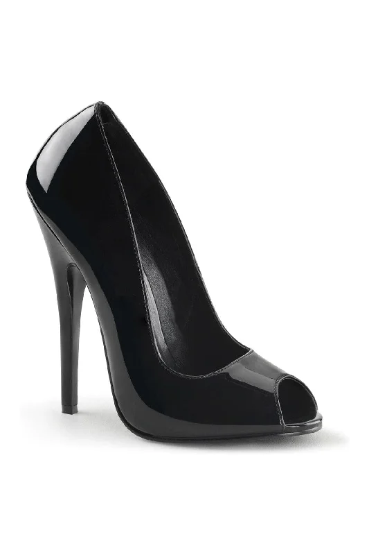 Women's shock - absorbing stiletto heel pumps for all - day wearDOMINA-212 Black Patent Pump