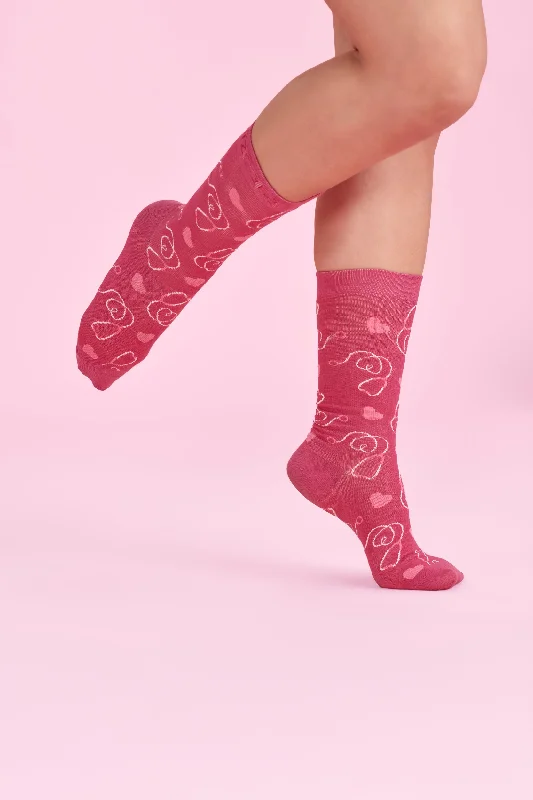 women's metatarsal guard work bootsBiz Care Printed Unisex Comfort Socks - Pink for National Breast Cancer Foundation