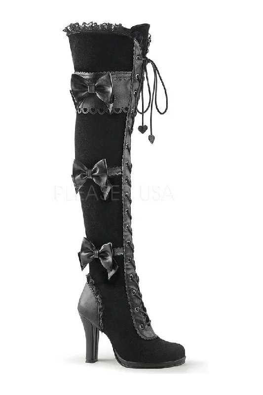 waterproof knee boots for womenGLAM-300 Knee Boot | Black Faux Leather