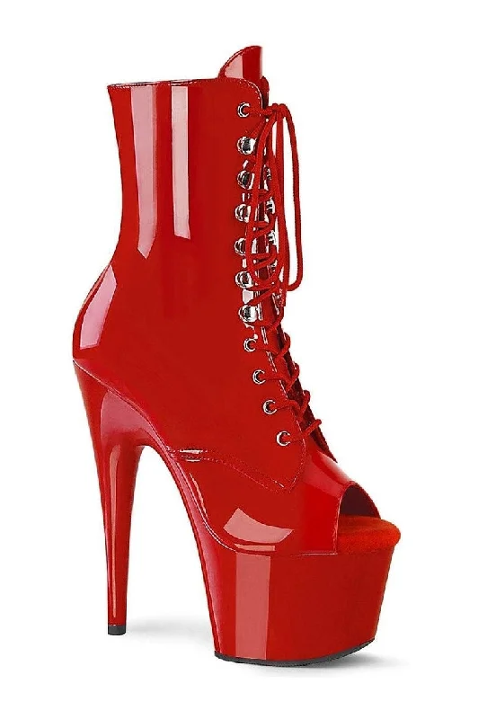 women's lace-up heeled bootsADORE-1021 Exotic Boot | Red Patent