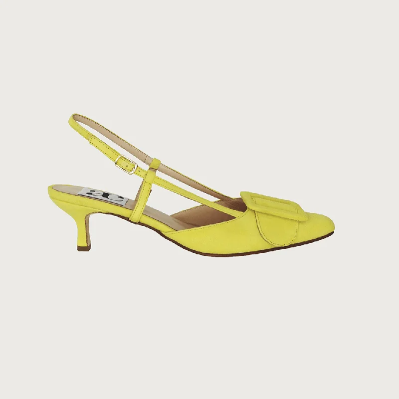Women's lavender stiletto heel pumps for a delicate styleMIA CANARY YELLOW SUEDE