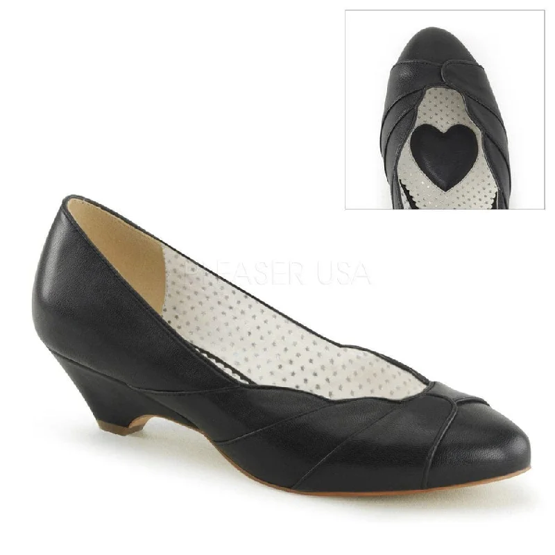 Women's office - appropriate stiletto heel pumps with a low - heel optionSS-LULU-05 Pump  | Black Faux Leather