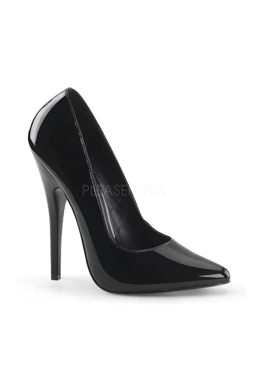 Women's party stiletto heel pumps with a glittery finishDOMINA-420 Pump | Black Patent Women's party stiletto heel pumps with a glittery finishDOMINA-420 Pump | Black Patent