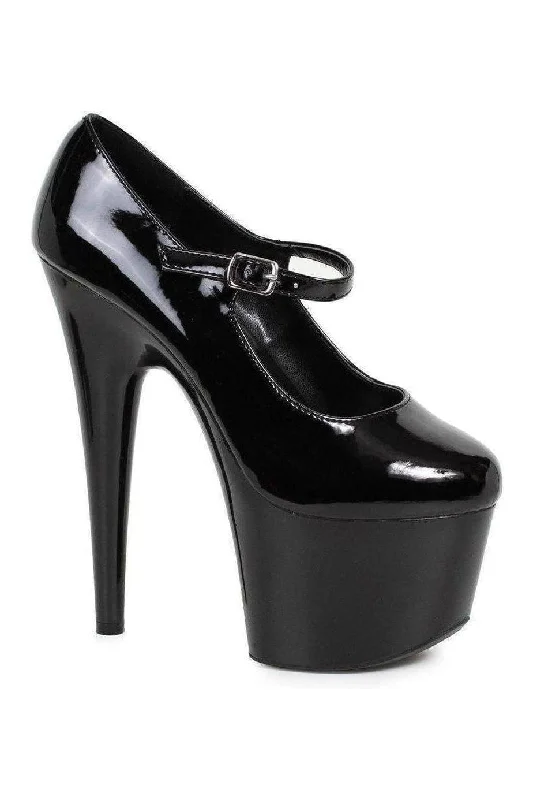 Women's genuine leather stiletto heel pumps with a soft finish709-DOM Platform Pump | Black Patent Women's genuine leather stiletto heel pumps with a soft finish709-DOM Platform Pump | Black Patent