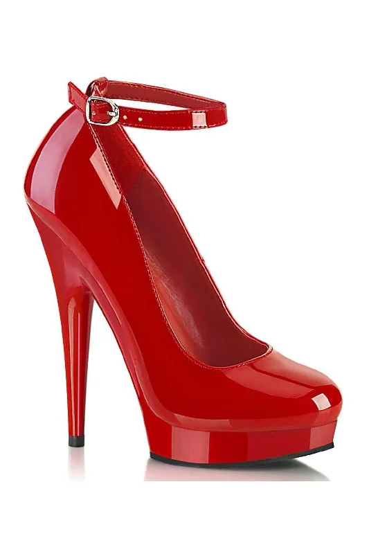 Women's hot pink stiletto heel pumps for a fun night outSULTRY-686 Pump | Red Patent