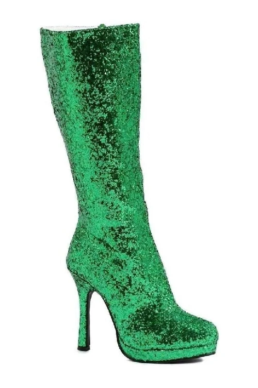 women's slouchy knee boots421-ZARA Knee Boot  | Green Glitter