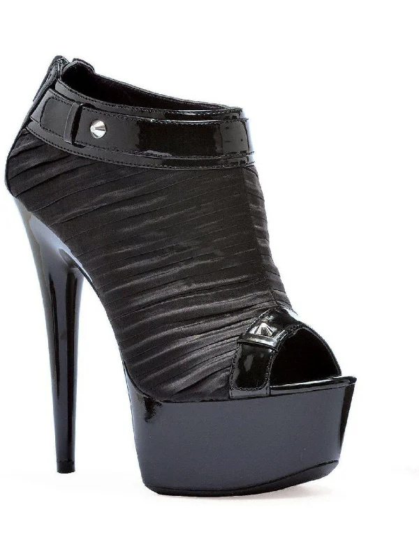 Women's Strap - Up Heeled Sandals with Rhinestone - Encrusted Strap in Purple for a Luxurious and Statement - Making PairE-609-Somi, 6" Peeptoe bootie with satin ruching Women's Platform Sandal