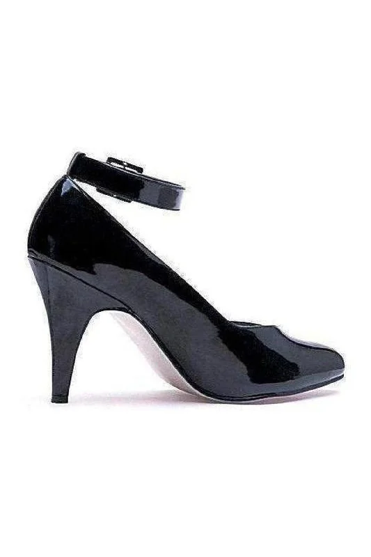 Women's ruffled stiletto heel pumps for a romantic style8241-D Pump  | Black  Patent