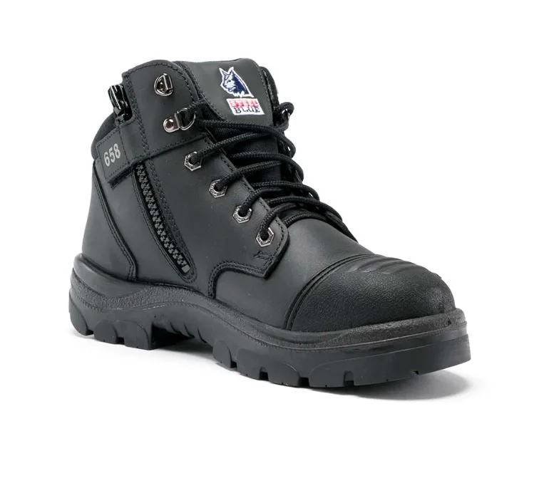 women's work boots for electriciansSTEEL BLUE 812658 PARKES ZIP SCUFF Electric Shock Resistant - BLACK