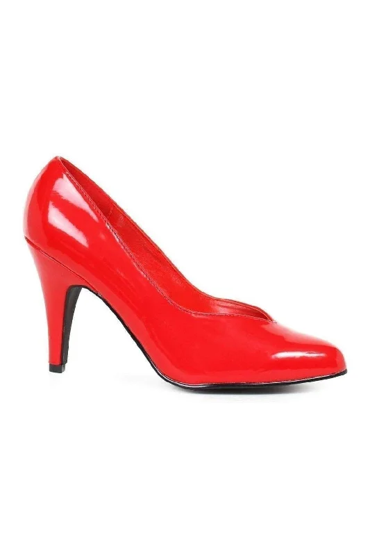 Women's genuine leather stiletto heel pumps with a soft finish8240-D Pump  | Red Patent