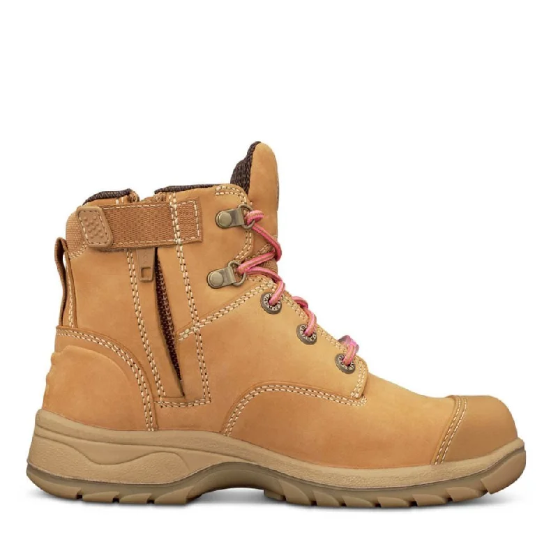 women's fire-resistant work bootsOliver 49-432Z Ladies Zip Sided Boot - Wheat