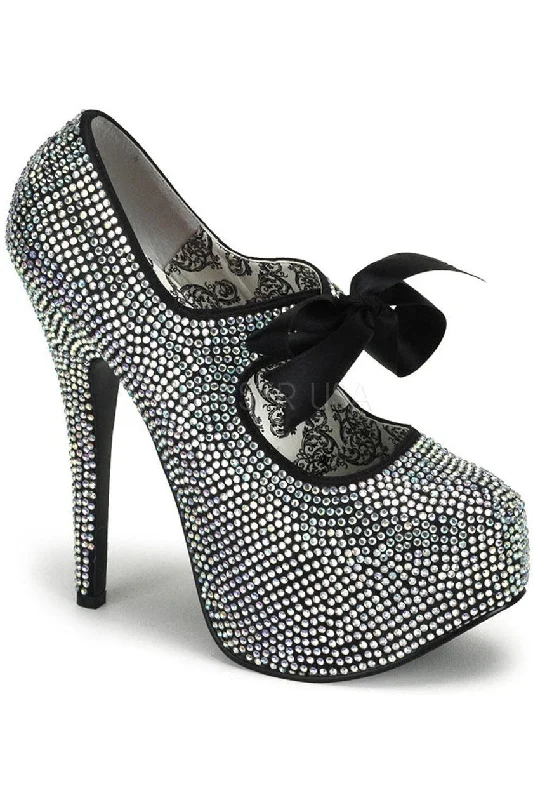 Women's party stiletto heel pumps with a glittery finishTEEZE-04R Pump | Iridescent Rhinestones Women's party stiletto heel pumps with a glittery finishTEEZE-04R Pump | Iridescent Rhinestones