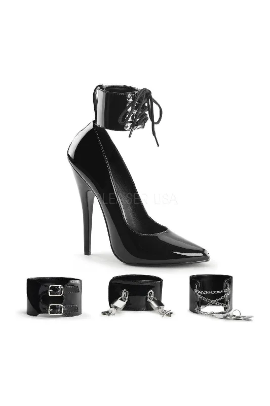 Women's charcoal gray stiletto heel pumps for a neutral yet stylish optionDOMINA-434 Pump | Black Patent Women's charcoal gray stiletto heel pumps for a neutral yet stylish optionDOMINA-434 Pump | Black Patent