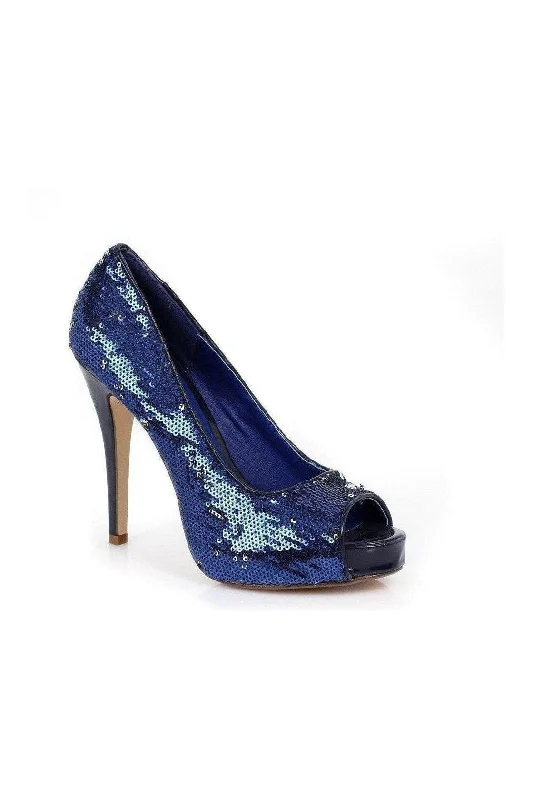 Women's ankle - strap stiletto heel pumps with a cut - out detail415-FLAMINGO Pump | Blue Sequins Women's ankle - strap stiletto heel pumps with a cut - out detail415-FLAMINGO Pump | Blue Sequins