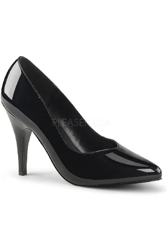 Women's lace - trimmed stiletto heel pumps with a scalloped edgeDREAM-420 Pump  | Black Patent