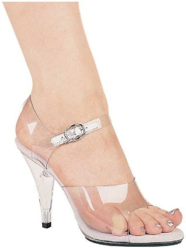 Women's Animal Print Heeled Sandals with High Heel and Open Back in Leopard for a Bold and Fashion - Forward StatementEllie Shoes E-405-Brook 4" Heel Women's Clear Sandal.