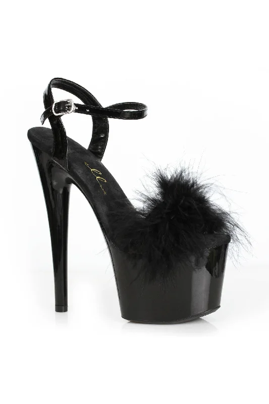 Women's Animal Print Heeled Sandals with High Heel and Open Back in Leopard for a Bold and Fashion - Forward StatementEllie 709-WHITNEY 7" Platform Sandal With Marabou Women's Animal Print Heeled Sandals with High Heel and Open Back in Leopard for a Bold and Fashion - Forward StatementEllie 709-WHITNEY 7" Platform Sandal With Marabou