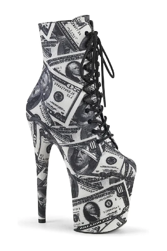 platform heeled boots for womenFLAMINGO-1020DP Exotic Boot | Black Fabric