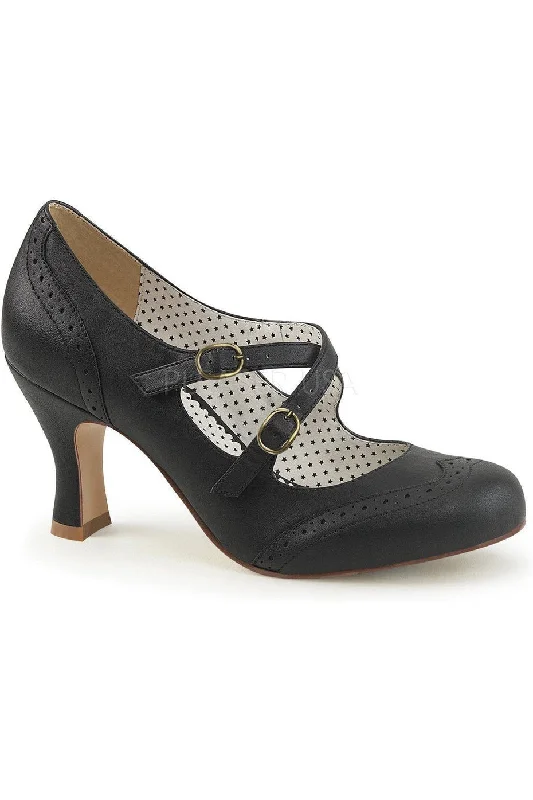 Women's red - carpet stiletto heel pumps for a glamorous eventFLAPPER-35 Pump | Black Faux Leather Women's red - carpet stiletto heel pumps for a glamorous eventFLAPPER-35 Pump | Black Faux Leather