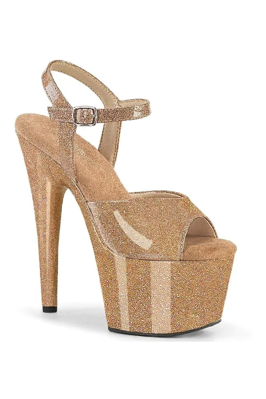 Women's Floral - Embroidered Heeled Sandals with Stiletto Heel in Multicolor for a Vibrant and Eye - Catching OutfitSS-ADORE-709GP Gold Glitter Patent Sandal Women's Floral - Embroidered Heeled Sandals with Stiletto Heel in Multicolor for a Vibrant and Eye - Catching OutfitSS-ADORE-709GP Gold Glitter Patent Sandal