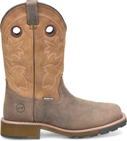 DOUBLE H ABNER DH5353 BRN SQ TOE WATERPROOF ROPER