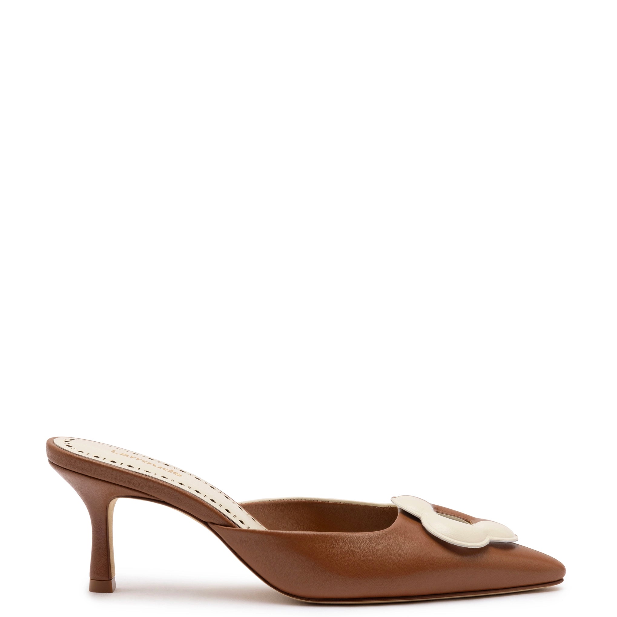 Women's burgundy stiletto heel pumps for a sophisticated appearanceFlora Pump In Caramel and Ivory Leather Women's burgundy stiletto heel pumps for a sophisticated appearanceFlora Pump In Caramel and Ivory Leather