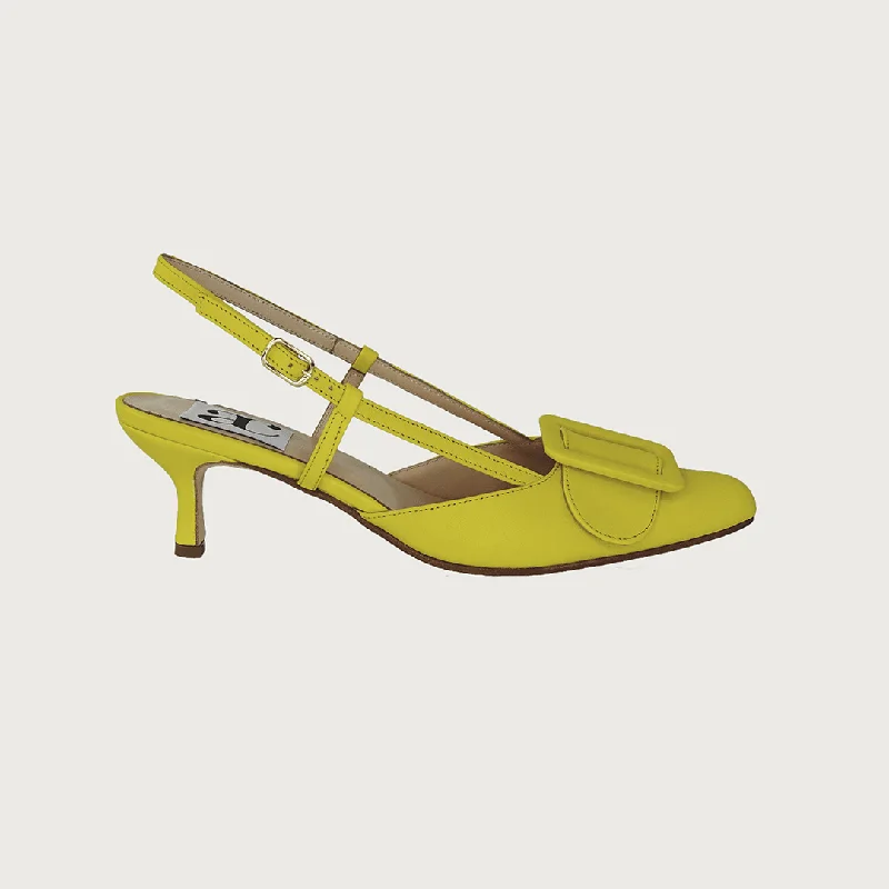Women's faux suede stiletto heel pumps for a budget - friendly optionMIA CANARY YELLOW LEATHER