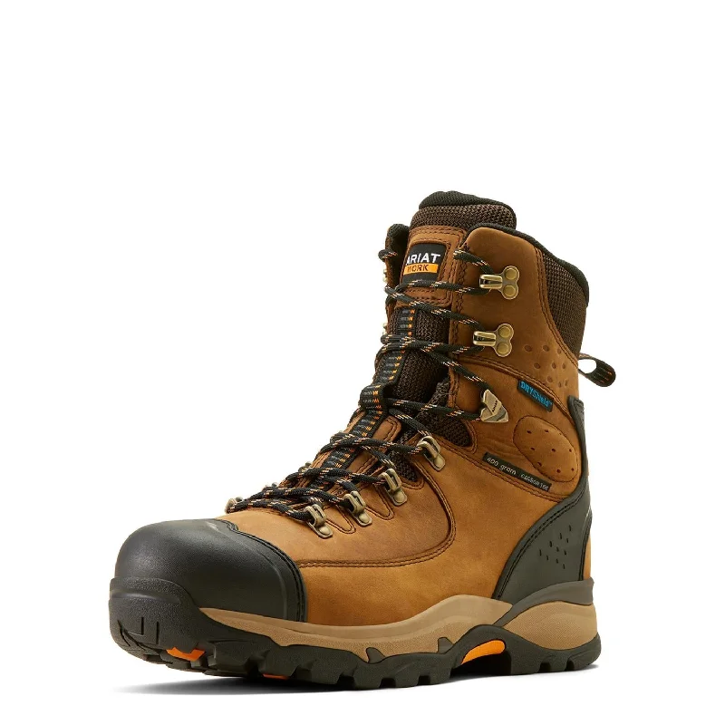 Endeavor 8 inch Carbon-Toe Waterproof Insulated Work Boot Dusted Brown