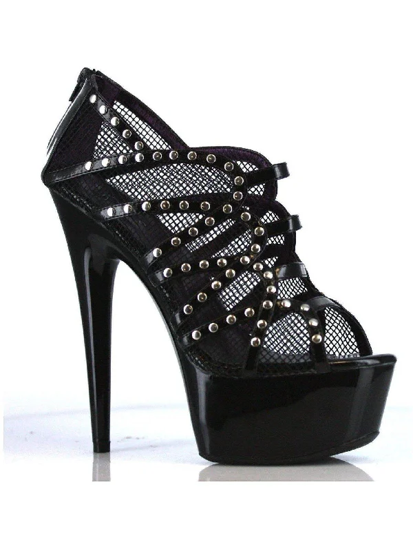 Women's Sling - Back Heeled Sandals with Cut - Out Sides in Gray for a Modern and Stylish Summer ShoeEllie Shoes Women's E-609-Casey 6" Pointed Heel Platform Sandal.
