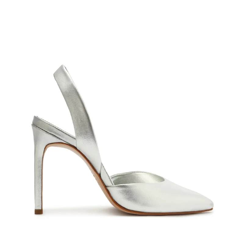 Women's holiday party stiletto heel pumps with a festive touchLou Sling Metallic Leather Pump Women's holiday party stiletto heel pumps with a festive touchLou Sling Metallic Leather Pump