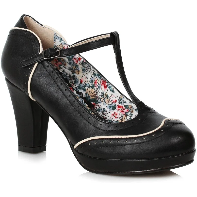 Women's velvet - covered stiletto heel pumps for a luxurious lookSS-Bettie Page Joan Vintage Pump | Black Faux Leather Women's velvet - covered stiletto heel pumps for a luxurious lookSS-Bettie Page Joan Vintage Pump | Black Faux Leather