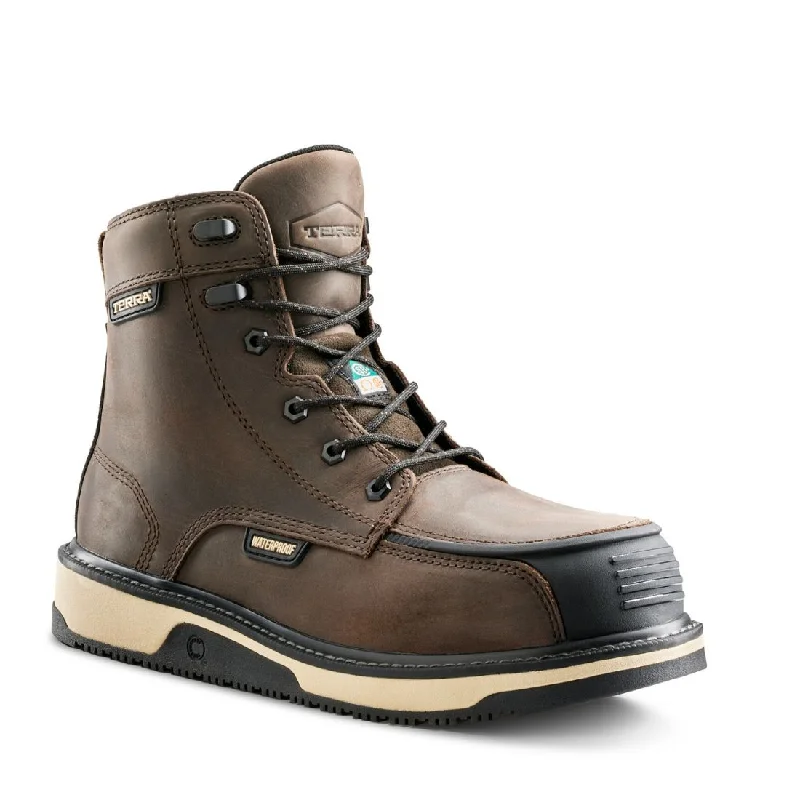 Terra Ironstone Men's 6" Waterproof Composite Toe Work Boot 839GDB - Brown